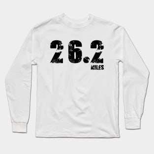 Distressed 26.2 Miles Full Marathon Race Long Distance Runner Long Sleeve T-Shirt